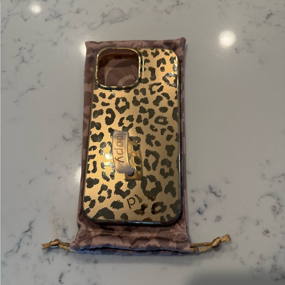 Gold Leopard Loopy Phone Case